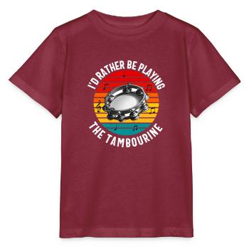 Tamburin für Männer Frauen Lustiger Tamburinspieler - Stanley/Stella Kinder T-Shirt MINI CREATOR  - Burgunderrot - Vorne - Kain (125cm)