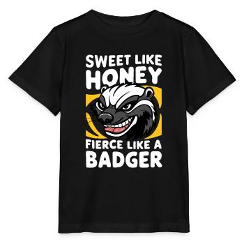 Badger Honey Badger Animal - Stanley/Stella MINI CREATOR Kids’ T-Shirt - black - Front - Mikhail (115cm)