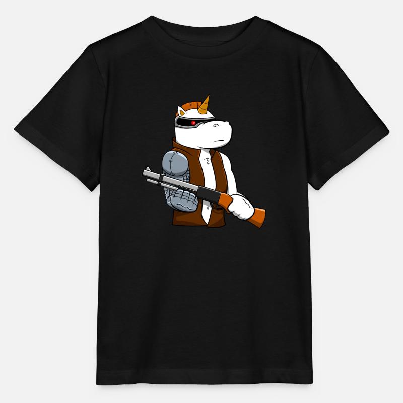 Cadeau de mécanicien cyborg Licorne - T-shirt bio MINI CREATOR Stanley/Stella Enfant - noir