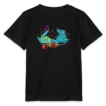 La vague musicale pour les compositeurs - T-shirt bio MINI CREATOR Stanley/Stella Enfant - noir - Devant - Mikhail (115cm)