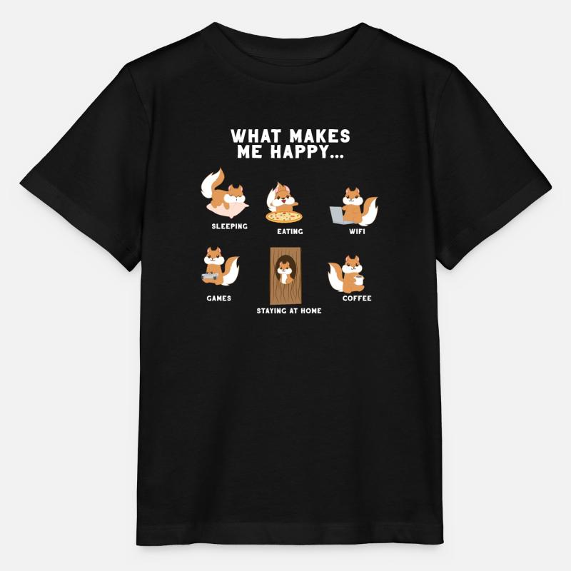 Ecureuil - Introverti - Ecureuil - Cadeau - T-shirt bio MINI CREATOR Stanley/Stella Enfant - noir
