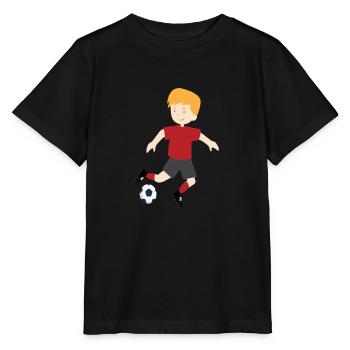 Junge spielt Fussball Kind und ball 03 545 - Stanley/Stella Kinder T-Shirt MINI CREATOR  - Schwarz - Vorne - Mikhail (115cm)