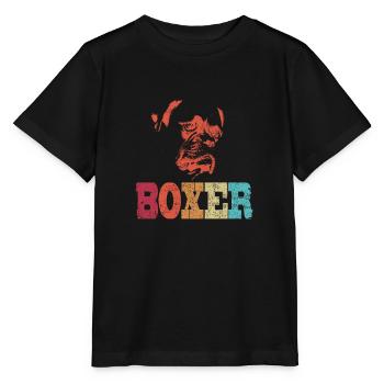 Cadeau d'animal familier chien boxeur - T-shirt bio MINI CREATOR Stanley/Stella Enfant - noir - Devant - Mikhail (115cm)