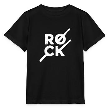 Rocktext mit Drumsticks - Stanley/Stella Kinder T-Shirt MINI CREATOR  - Schwarz - Vorne - Mikhail (115cm)