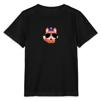 Polizei Fuchs, Sheriff Cops Polizist Polizei-Tier - Stanley/Stella Kinder T-Shirt MINI CREATOR  - Schwarz - Vorne - Mikhail (115cm)