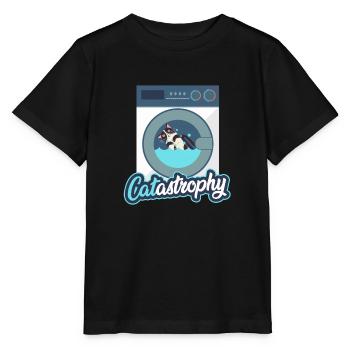Cat in the washing machine - Stanley/Stella MINI CREATOR Kids’ T-Shirt - black - Front - Mikhail (115cm)