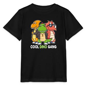 Cool Dino Gang Dinosaurier Gangster - Stanley/Stella Kinder T-Shirt MINI CREATOR  - Schwarz - Vorne - Mikhail (115cm)