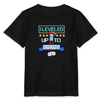 Level Up Daddy Daddy Rétro Pixel Gamer Gaming Daddy - T-shirt bio MINI CREATOR Stanley/Stella Enfant - noir - Devant - Mikhail (115cm)