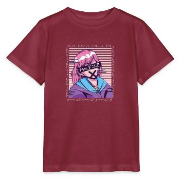 Glitch japanese manga style - Stanley/Stella MINI CREATOR Kids’ T-Shirt - burgundy - Front - Kain (125cm)