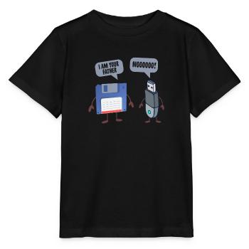 JE SUIS VOTRE PÈRE Disquette USB Drôle d'ordinateur - T-shirt bio MINI CREATOR Stanley/Stella Enfant - noir - Devant - Mikhail (115cm)