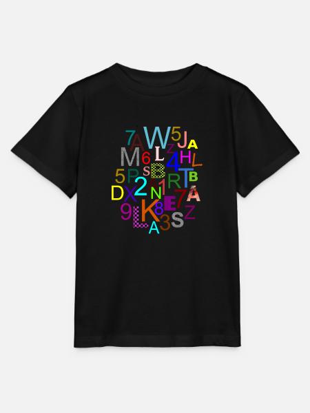 Conception de la souris Fleda: Lettres - Chiffres - mélange - T-shirt bio MINI CREATOR Stanley/Stella Enfant - noir