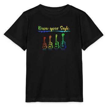 Tailles d'ukulélé - T-shirt bio MINI CREATOR Stanley/Stella Enfant - noir - Devant - Mikhail (115cm)