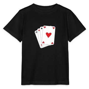 Cartes à jouer - T-shirt bio MINI CREATOR Stanley/Stella Enfant - noir - Devant - Mikhail (115cm)
