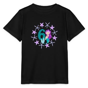 6 Jahre Geburtstag Meerjungfrau Seesterne Geschenk - Stanley/Stella Kinder T-Shirt MINI CREATOR  - Schwarz - Vorne - Mikhail (115cm)