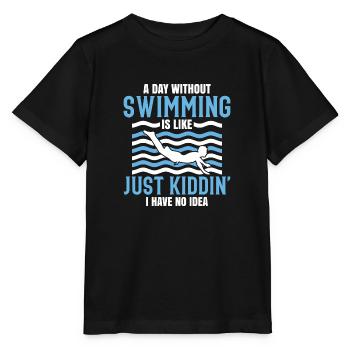 Maillot de bain "Une journée sans nager" - T-shirt bio MINI CREATOR Stanley/Stella Enfant - noir - Devant - Mikhail (115cm)