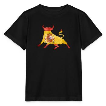 Pride Spain National Flag and Populous Country Fun - Stanley/Stella MINI CREATOR Kids’ T-Shirt - black - Front - Mikhail (115cm)