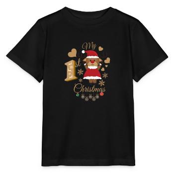 Le premier Noël de bébé - T-shirt bio MINI CREATOR Stanley/Stella Enfant - noir - Devant - Mikhail (115cm)