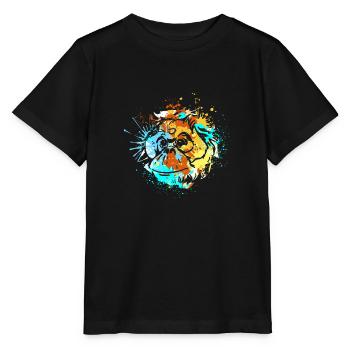 Splash Art Singe Bornéo Orang-outan - T-shirt bio MINI CREATOR Stanley/Stella Enfant - noir - Devant - Mikhail (115cm)