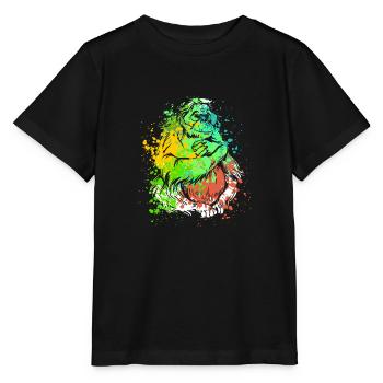 Splash Art Singe Bornéo Orang-outan - T-shirt bio MINI CREATOR Stanley/Stella Enfant - noir - Devant - Mikhail (115cm)