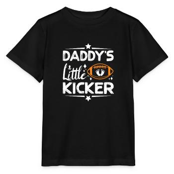 Pregnancy Football Daddy's little kicker - Stanley/Stella Kinder T-Shirt MINI CREATOR  - Schwarz - Vorne - Mikhail (115cm)