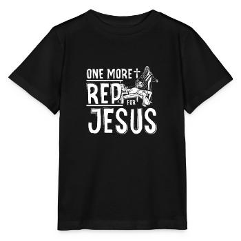 Une répétition de plus pour le développé couché de Jésus - T-shirt bio MINI CREATOR Stanley/Stella Enfant - noir - Devant - Mikhail (115cm)