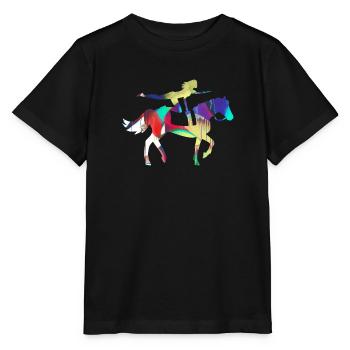 équitation,équitation,course,équitation,équitation - T-shirt bio MINI CREATOR Stanley/Stella Enfant - noir - Devant - Mikhail (115cm)