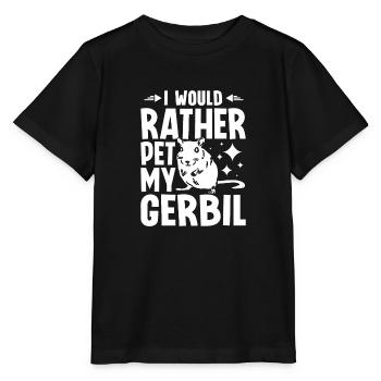 Je préfère caresser ma gerbille - T-shirt bio MINI CREATOR Stanley/Stella Enfant - noir - Devant - Mikhail (115cm)