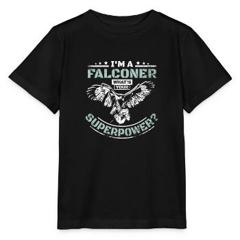 I'm a falconer what's your superpower - Stanley/Stella Kinder T-Shirt MINI CREATOR  - Schwarz - Vorne - Mikhail (115cm)