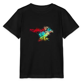 Falconer Splash Art Falcon Hawk - Stanley/Stella MINI CREATOR Kids’ T-Shirt - black - Front - Mikhail (115cm)