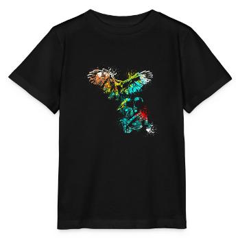 Splash art falcon hawk falconer - Stanley/Stella Kinder T-Shirt MINI CREATOR  - Schwarz - Vorne - Mikhail (115cm)