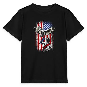 Usa american flag 4th of july falconer - Stanley/Stella Kinder T-Shirt MINI CREATOR  - Schwarz - Vorne - Mikhail (115cm)
