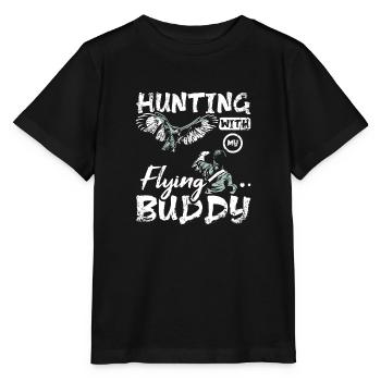Hunting with my flying buddy Falconer - Stanley/Stella MINI CREATOR Kids’ T-Shirt - black - Front - Mikhail (115cm)