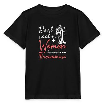 De vraies femmes cool deviennent pompières - T-shirt bio MINI CREATOR Stanley/Stella Enfant - noir - Devant - Mikhail (115cm)