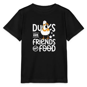 Les canards pékin végétaliens sont des amis, pas de la nourriture - T-shirt bio MINI CREATOR Stanley/Stella Enfant - noir - Devant - Mikhail (115cm)
