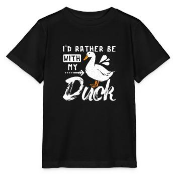 Je préfère être avec mon canard pékin de compagnie - T-shirt bio MINI CREATOR Stanley/Stella Enfant - noir - Devant - Mikhail (115cm)