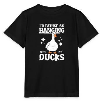 Je préfère être suspendu avec mes canards pékin de compagnie - T-shirt bio MINI CREATOR Stanley/Stella Enfant - noir - Devant - Mikhail (115cm)