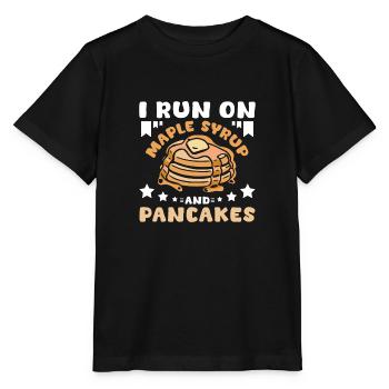 Je roule au sirop d’érable et aux crêpes - T-shirt bio MINI CREATOR Stanley/Stella Enfant - noir - Devant - Mikhail (115cm)