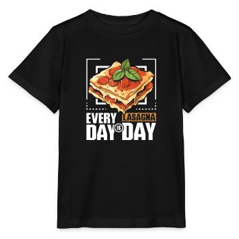 Every day is lasagna day - Stanley/Stella MINI CREATOR Kids’ T-Shirt - black - Front - Mikhail (115cm)
