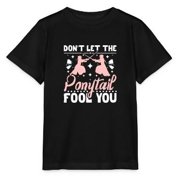 Kendo girl don't let the ponytail fool you - Stanley/Stella MINI CREATOR Kids’ T-Shirt - black - Front - Mikhail (115cm)