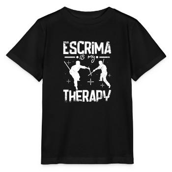 Escrima est ma thérapie - T-shirt bio MINI CREATOR Stanley/Stella Enfant - noir - Devant - Mikhail (115cm)