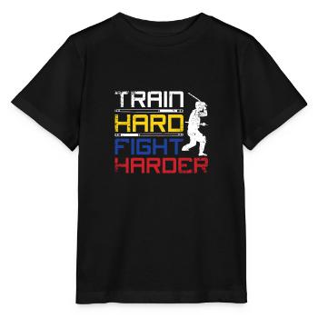 Entraînez-vous dur, combattez plus fort Escrima - T-shirt bio MINI CREATOR Stanley/Stella Enfant - noir - Devant - Mikhail (115cm)