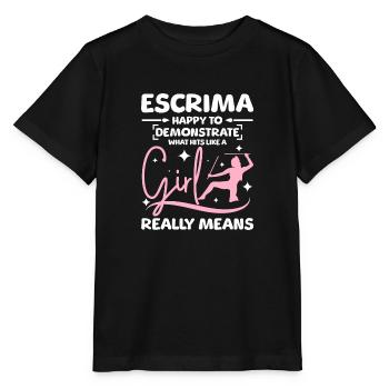 Frappe comme une fille Escrima - T-shirt bio MINI CREATOR Stanley/Stella Enfant - noir - Devant - Mikhail (115cm)