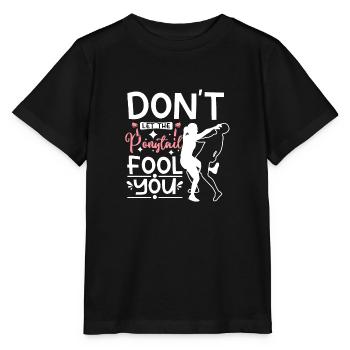 Krav maga girl don't let the ponytail fool you - Stanley/Stella MINI CREATOR Kids’ T-Shirt - black - Front - Mikhail (115cm)
