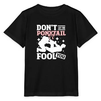 Girl Hapkido don't let the ponytail fool you - Stanley/Stella MINI CREATOR Kids’ T-Shirt - black - Front - Mikhail (115cm)