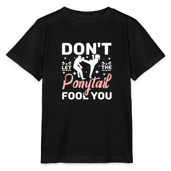 Don't let the ponytail fool you - Stanley/Stella MINI CREATOR Kids’ T-Shirt - black - Front - Mikhail (115cm)