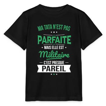 Ma tata n'est pas parfaite - Militaire - T-shirt bio MINI CREATOR Stanley/Stella Enfant - noir - Devant - Mikhail (115cm)