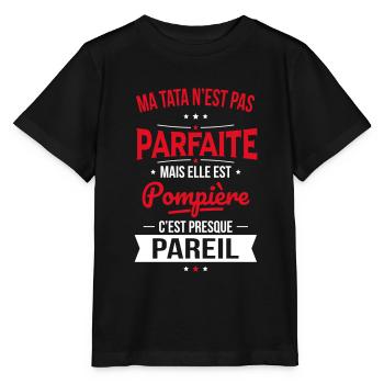 Ma tata n'est pas parfaite - Pompière - T-shirt bio MINI CREATOR Stanley/Stella Enfant - noir - Devant - Mikhail (115cm)