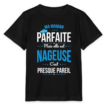 Ma maman n'est pas parfaite - Nageuse - T-shirt bio MINI CREATOR Stanley/Stella Enfant - noir - Devant - Mikhail (115cm)