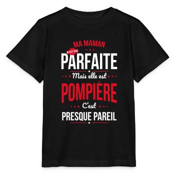 Ma maman n'est pas parfaite - Pompière - T-shirt bio MINI CREATOR Stanley/Stella Enfant - noir - Devant - Mikhail (115cm)