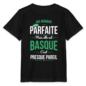 Ma maman n'est pas parfaite - Basque - T-shirt bio MINI CREATOR Stanley/Stella Enfant - noir - Devant - Mikhail (115cm)
